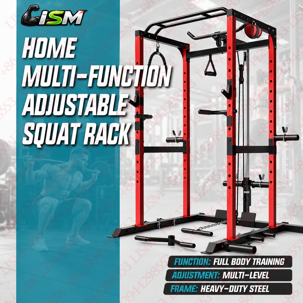 Home Gym Cable Machine - S21 Power Cage Multi-Function Rack Adjustable