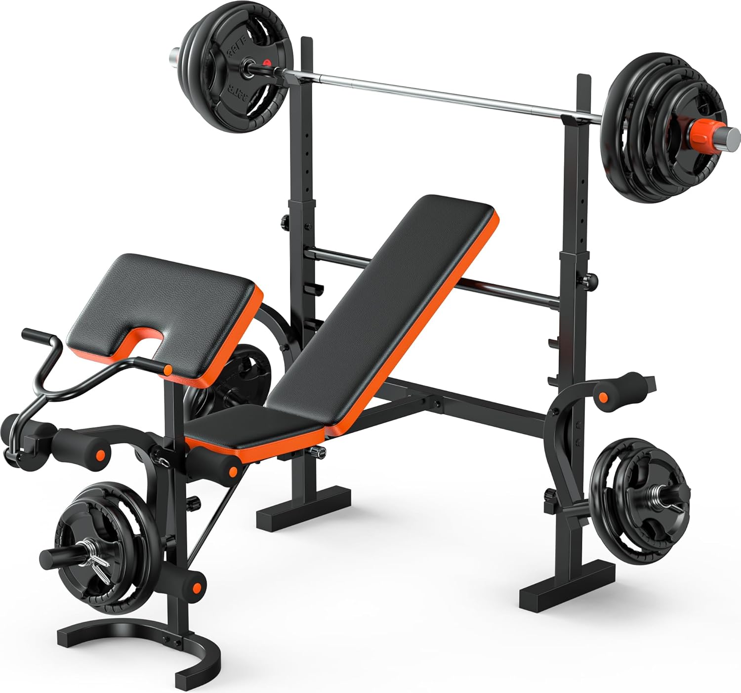 Home Gym Leg Press - 6-in-1 Weight Bench 770LBS with Leg