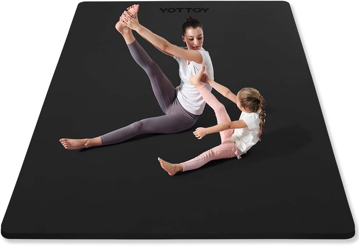 Home Gym Yoga Mat - Large Yoga Mat 75x52x1/2in, Extra Wide