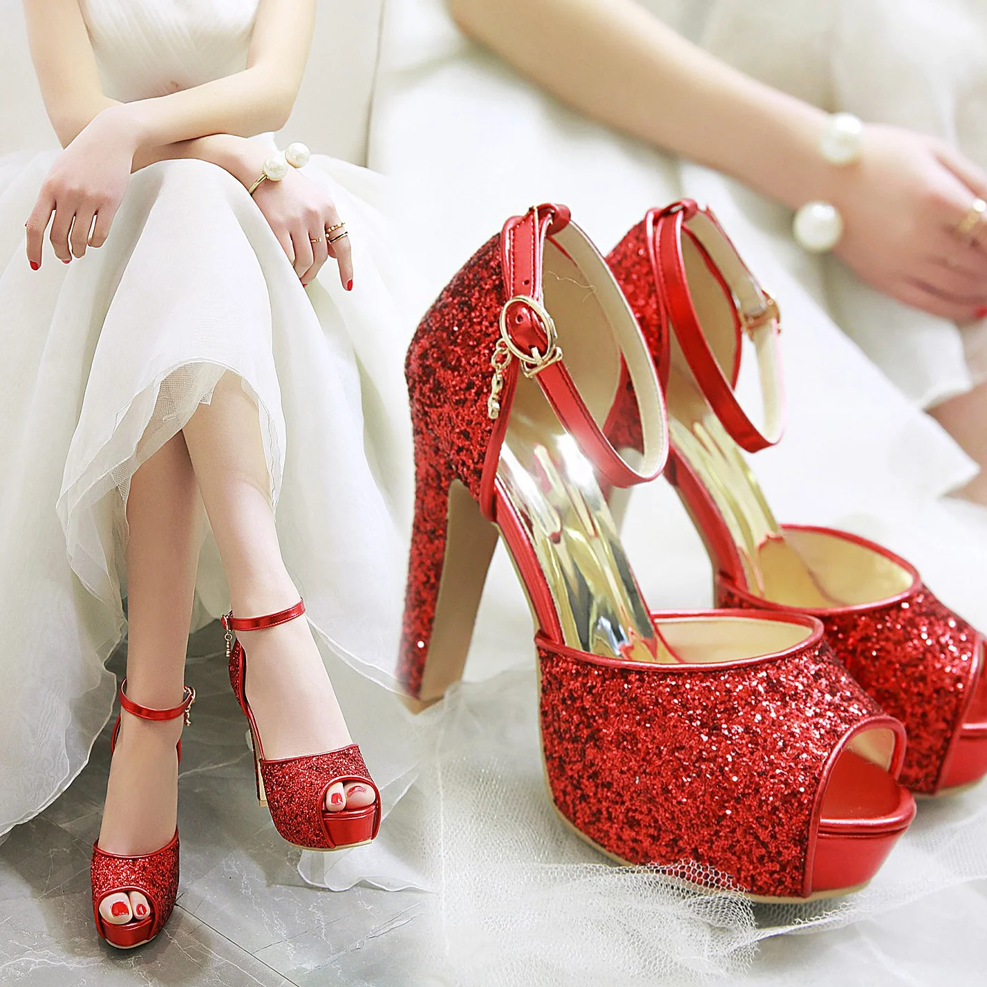 Silver Summer Women High Heel  - Ankle Strap Attachment reseña y precio
