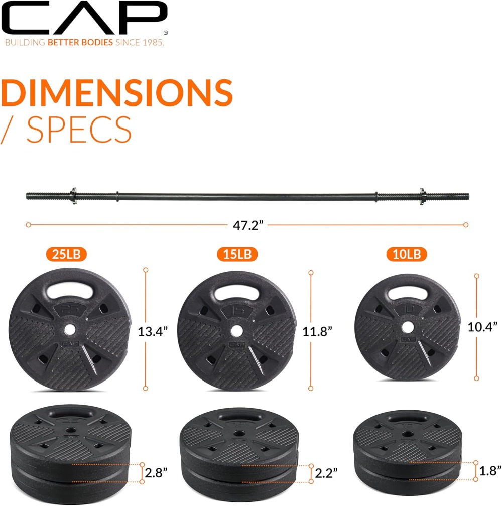 CAP Threaded Barbell Set with  - Home Gym Weight reseña y precio