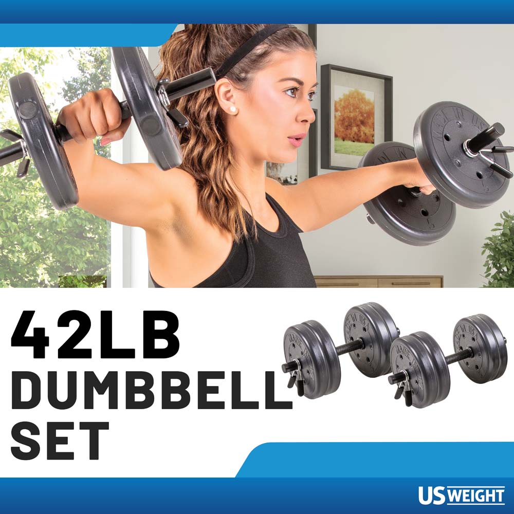 Adjustable 42LB Dumbbell Set w - Home Gym Essentials reseña y precio