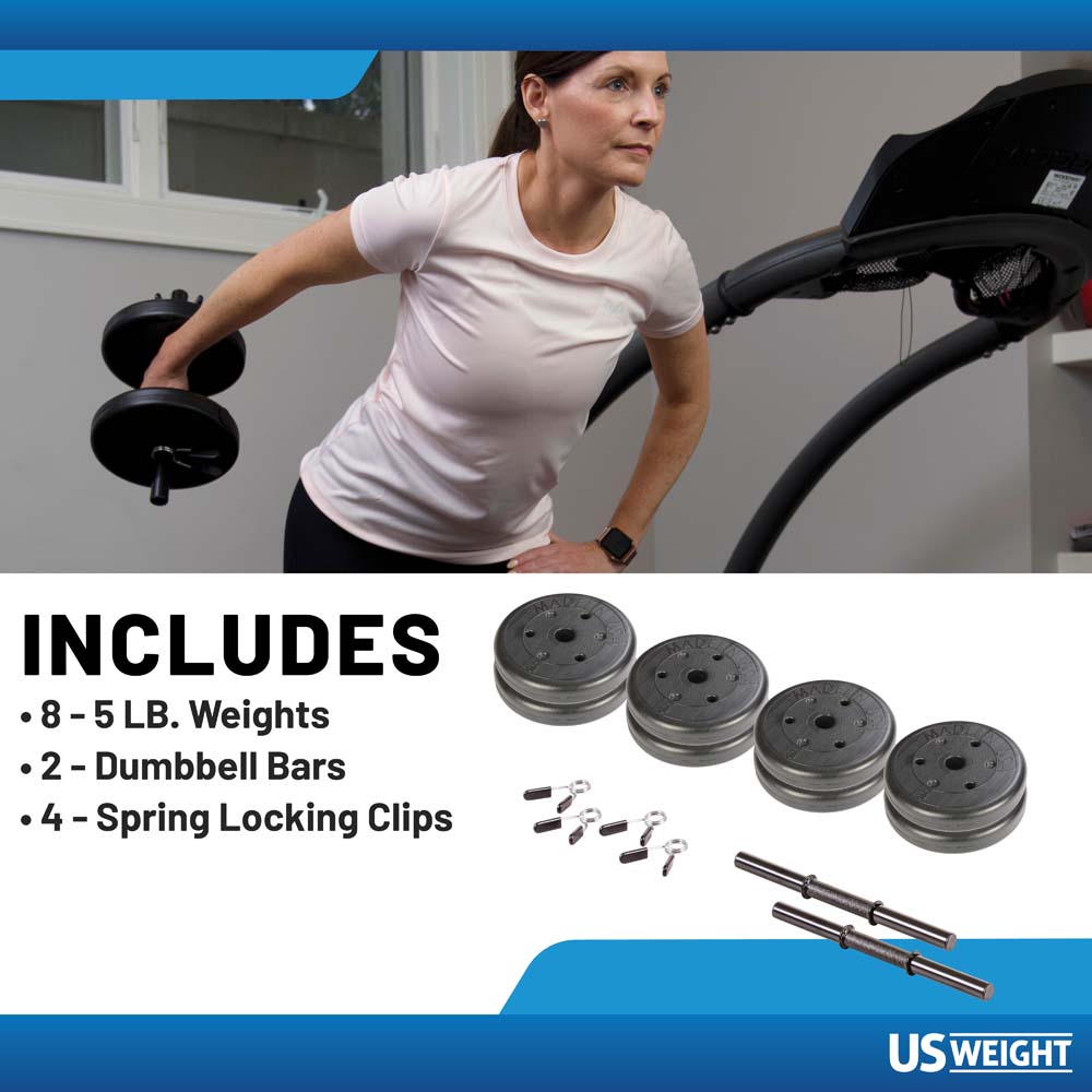 Adjustable 42LB Dumbbell Set w - Home Gym Essentials reseña y precio