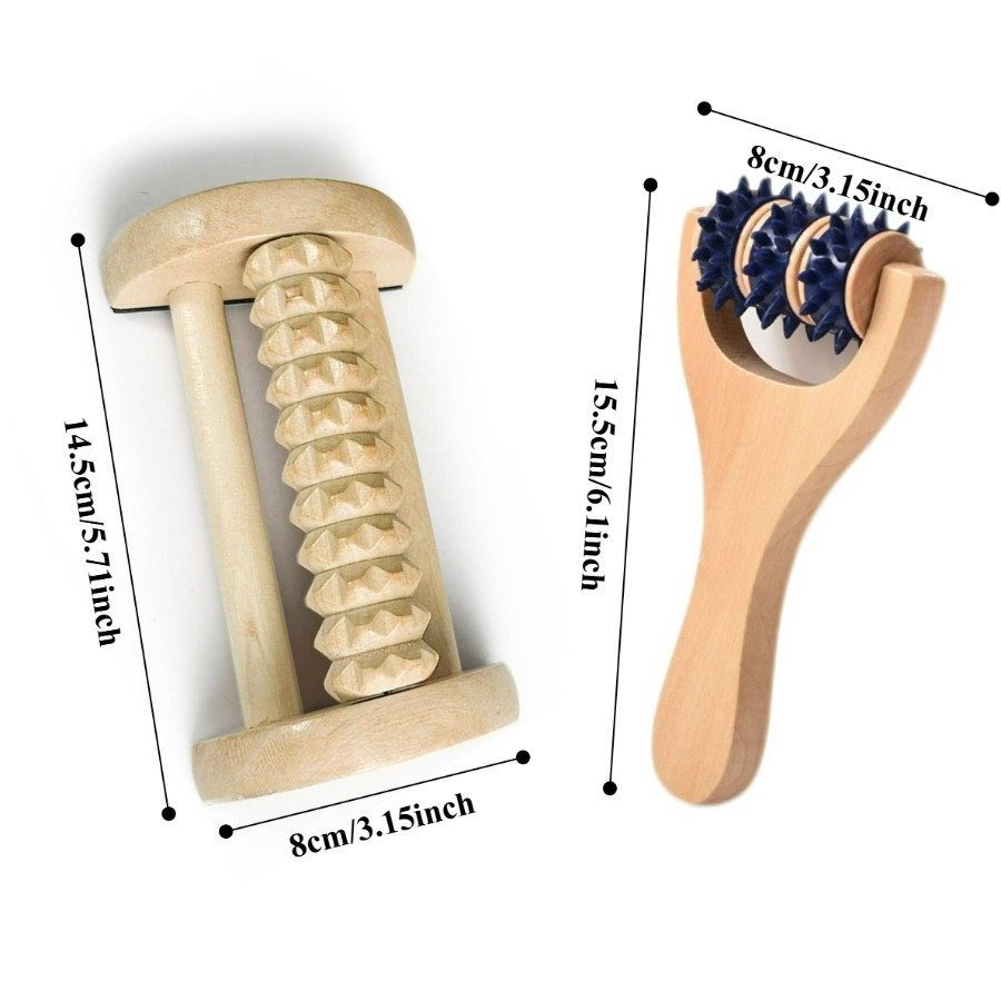 2Pcs Wooden Massage Roller Set - Home Gym Essentials reseña y precio