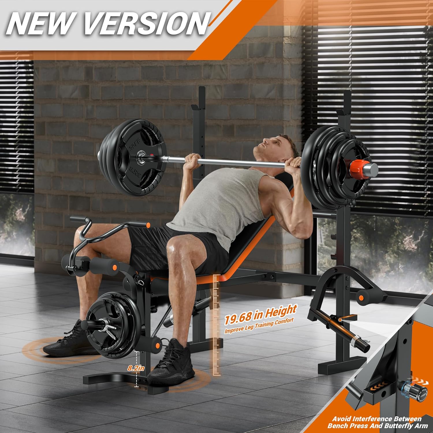 6-in-1 Weight Bench 770LBS wit - Home Gym Leg Press reseña y precio
