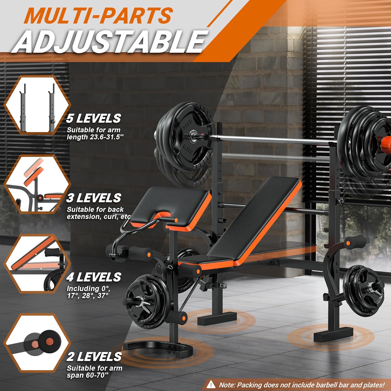 6-in-1 Weight Bench 770LBS wit - Home Gym Leg Press reseña y precio