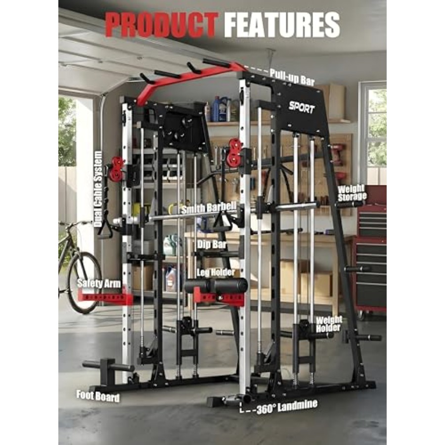 Smith Machine Home Gym All in  - Home Gym Cable Machine reseña y precio