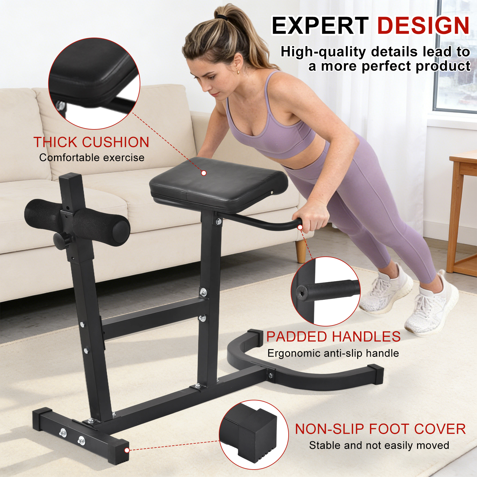 Adjustable Hyperextension Roma - Home Gym Hamstring Exercises reseña y precio