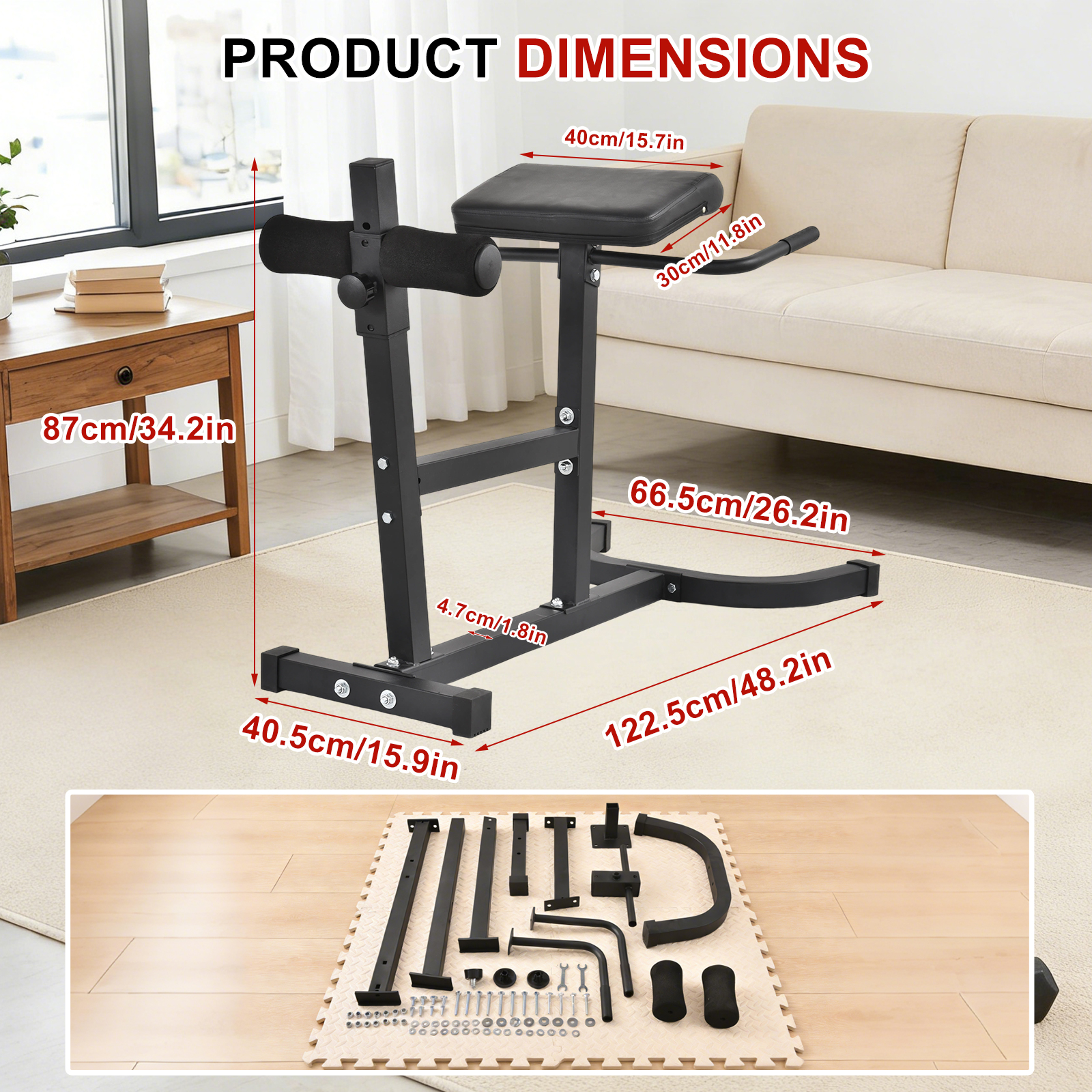 Adjustable Hyperextension Roma - Home Gym Hamstring Exercises reseña y precio