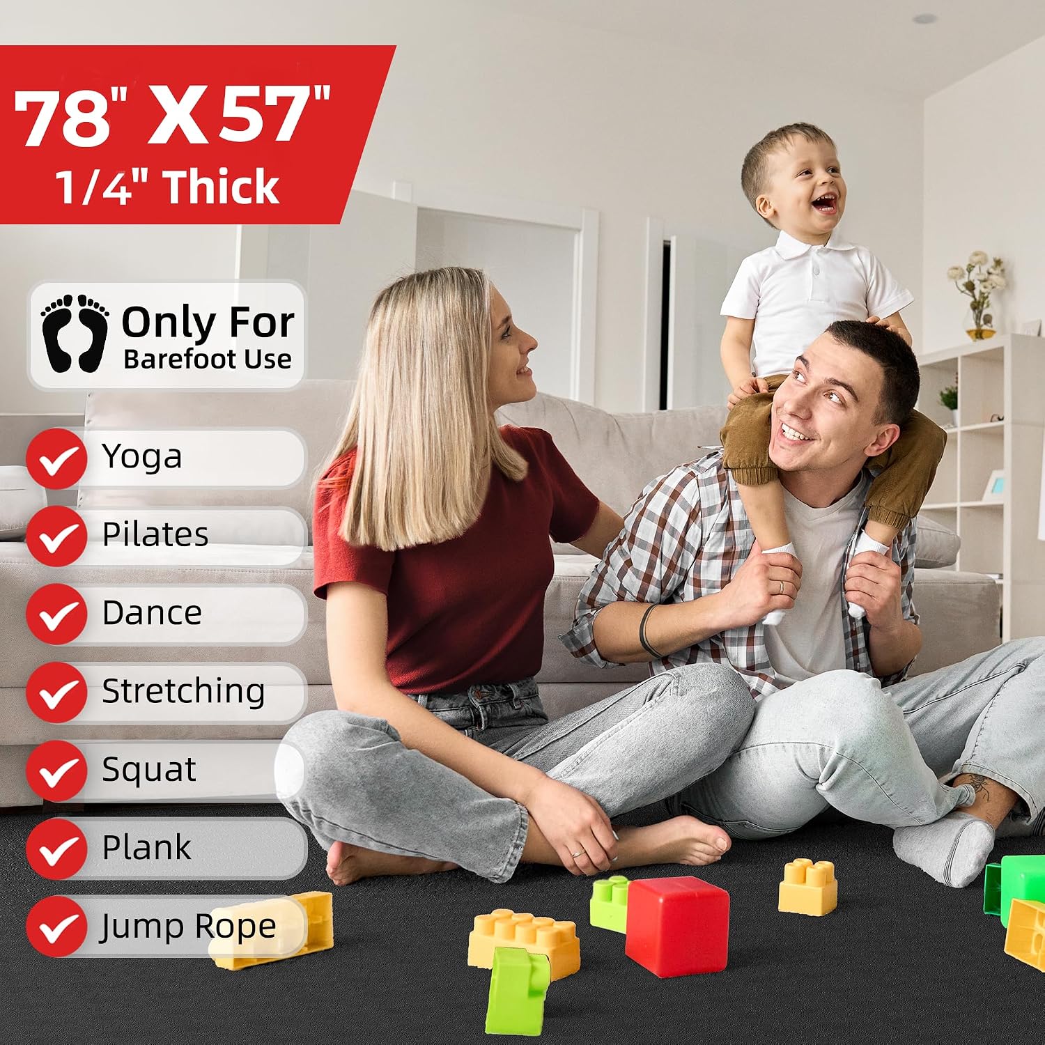 Extra Large Yoga Mat 78x57in,  - Home Gym Yoga Mat reseña y precio