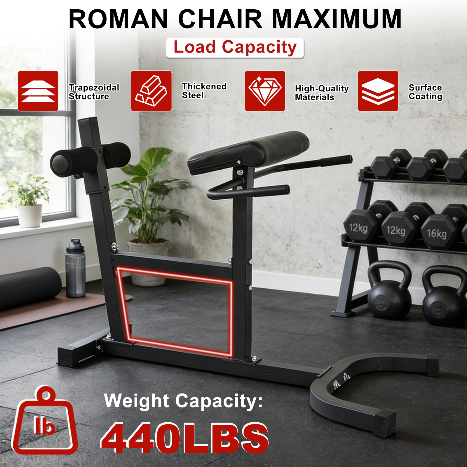 Heavy Duty Roman Chair Hyperex - Home Gym Hamstring Exercises reseña y precio