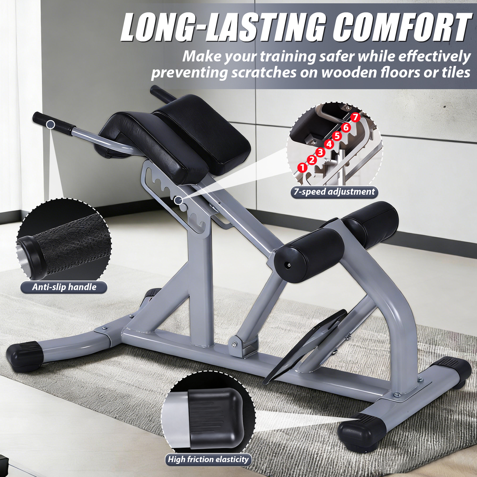 Hyperextension Bench Adjustabl - Home Gym Hamstring Exercises reseña y precio
