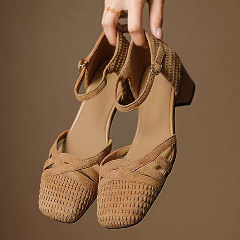 Retro Weave High Heel Sandals  - Ankle Strap Attachment reseña y precio