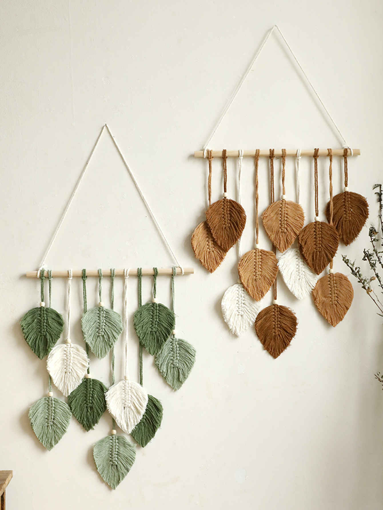 Leaf Macrame Tapestry Brown Gr - Home Gym Decor reseña y precio