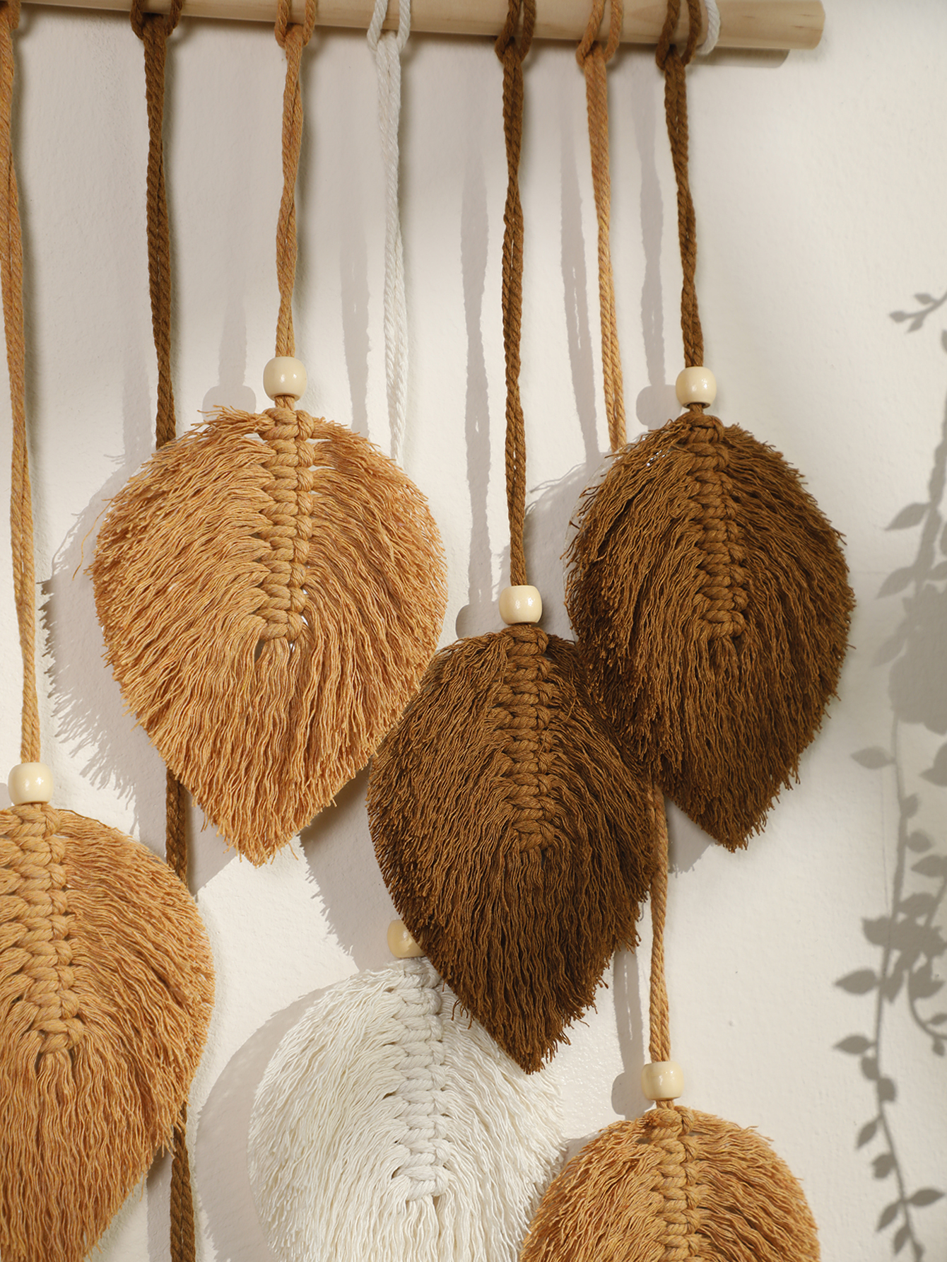 Leaf Macrame Tapestry Brown Gr - Home Gym Decor reseña y precio