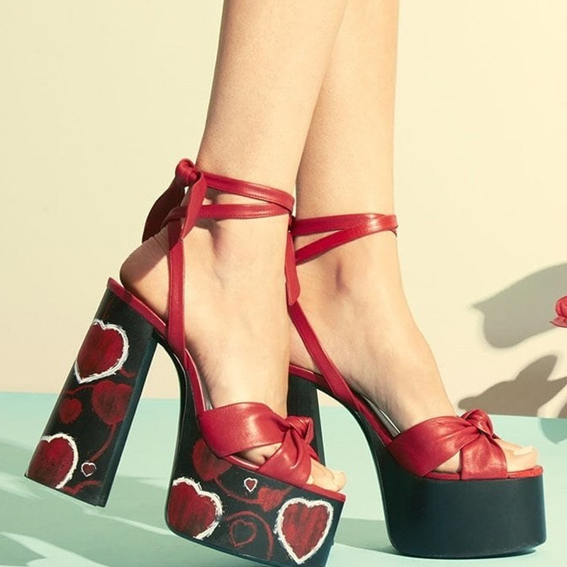Love Heart Platform Open Toe L - Ankle Strap Attachment reseña y precio