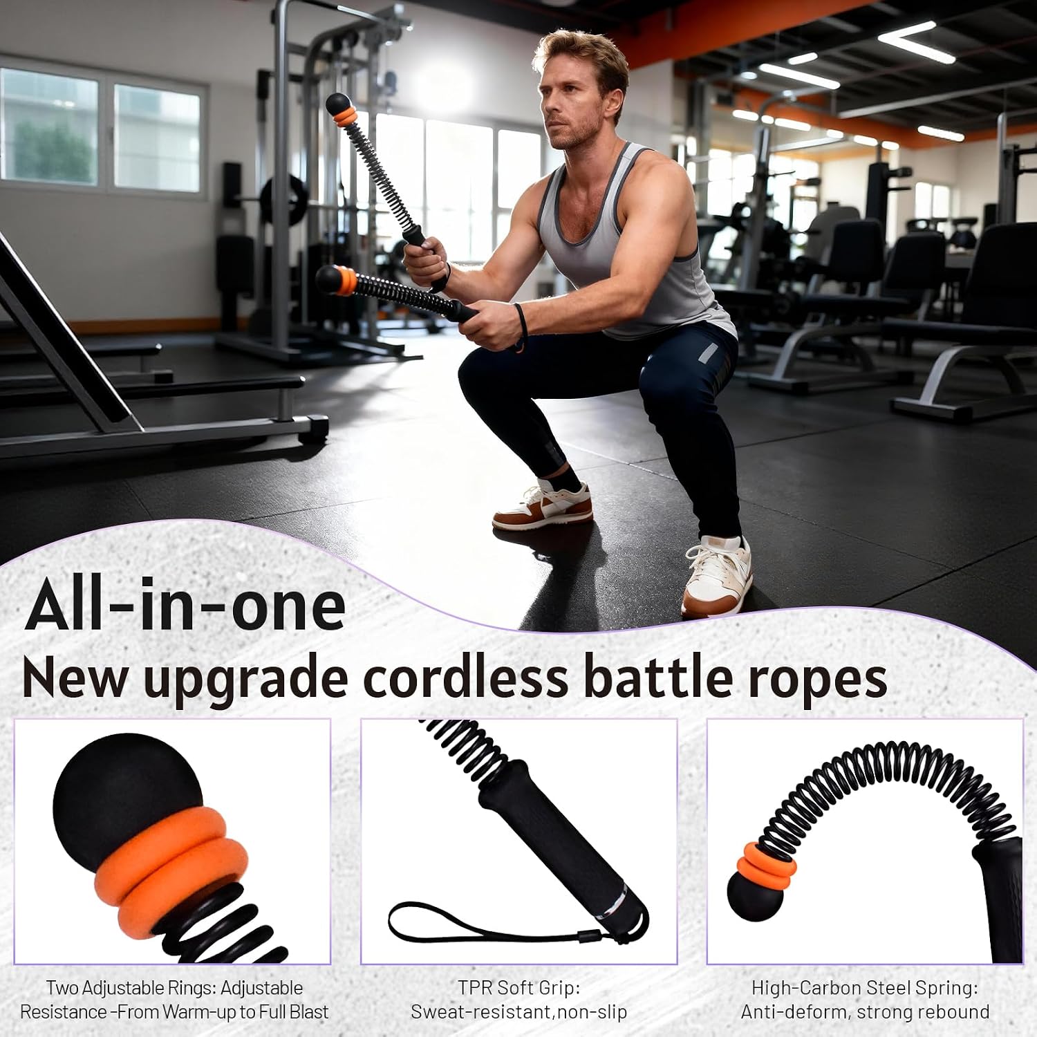 Ropeless Battle Ropes with Adj - Home Gym Portable reseña y precio