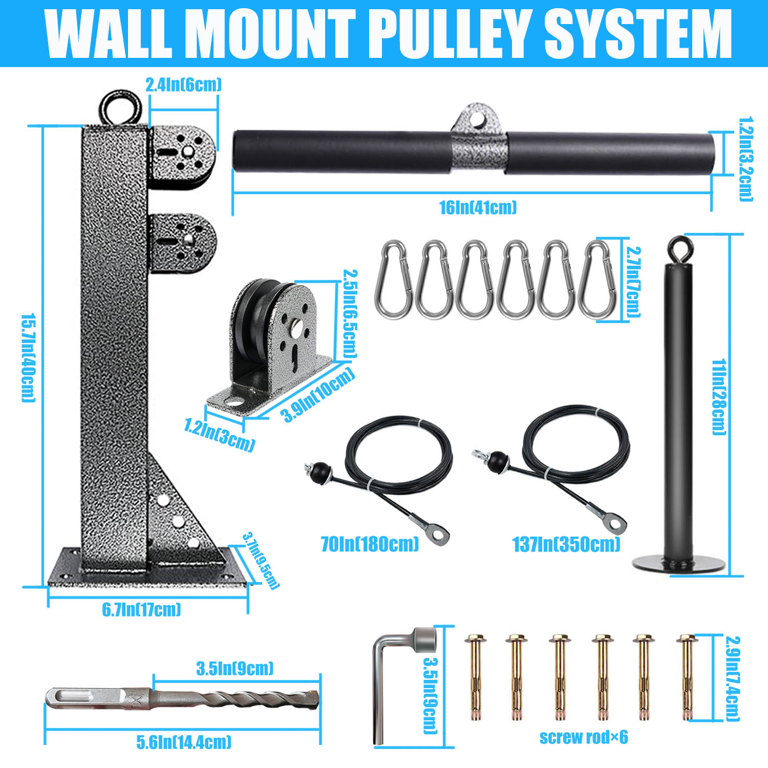 Fitness Wall Mounted Pulley Sy - Home Gym Cable Machine reseña y precio