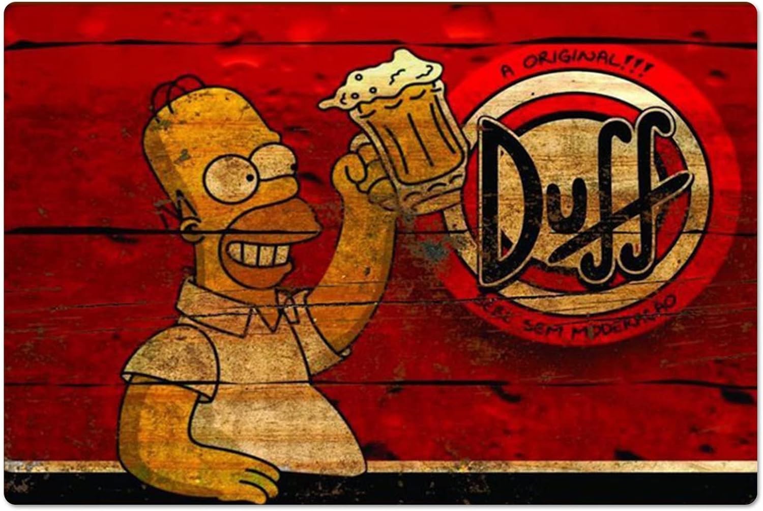 Retro Metal Poster Homer Duff  - Home Gym Decor reseña y precio