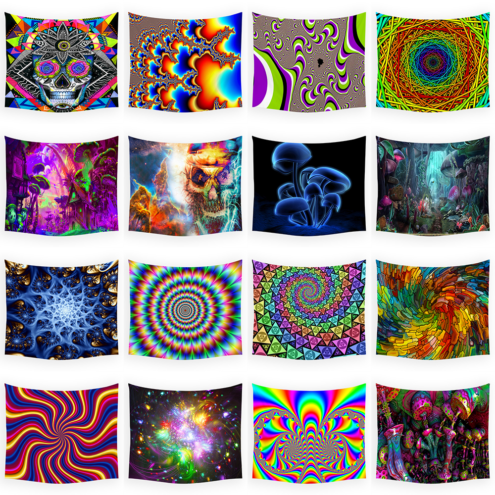 Tapestry Psychedelic Pattern Y - Home Gym Decor reseña y precio