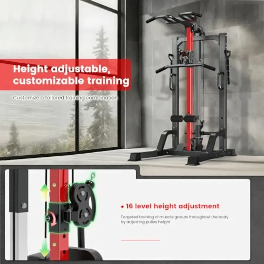 Home gym pull-up bar power tow - Home Gym Cable Machine reseña y precio