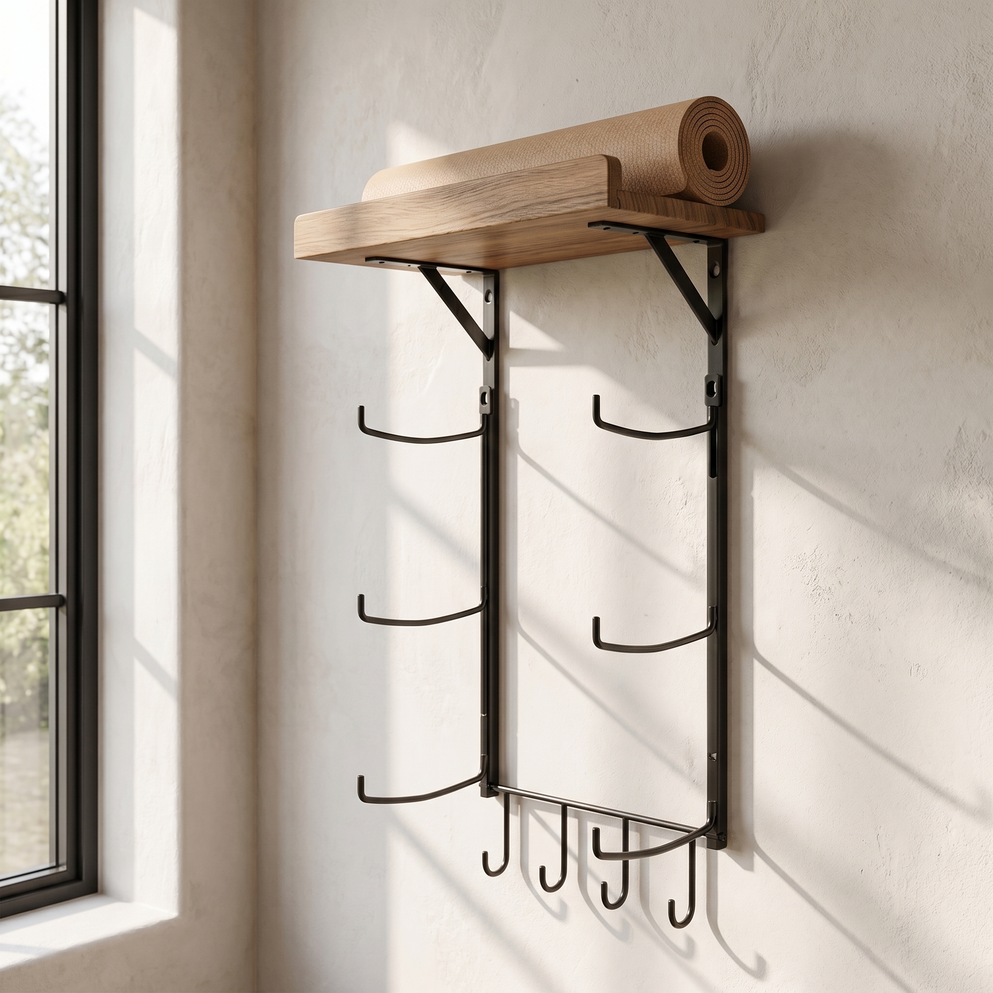 Yoga Mat Wall Rack Metal Stora - Home Gym Yoga Mat reseña y precio