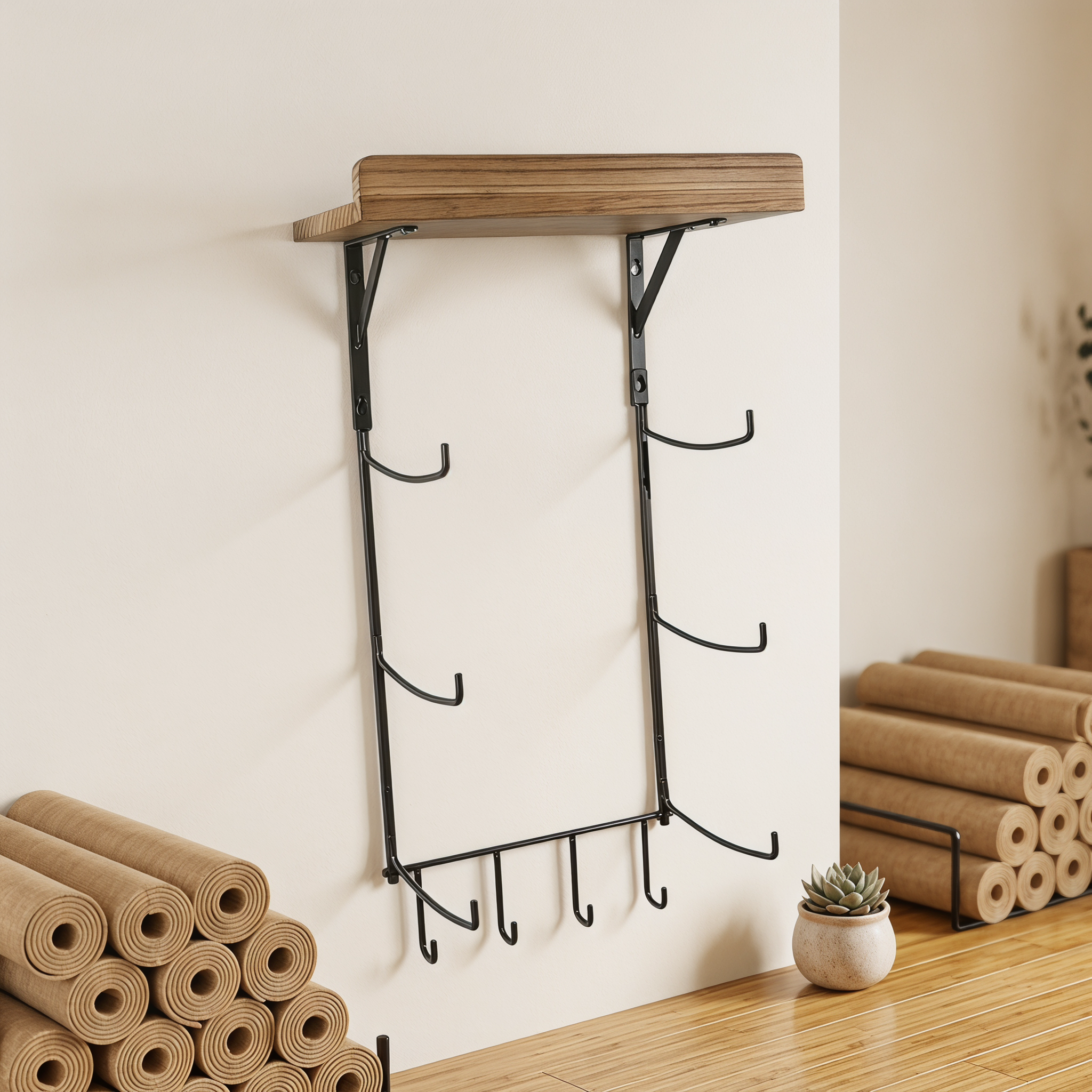 Yoga Mat Wall Rack Metal Stora - Home Gym Yoga Mat reseña y precio