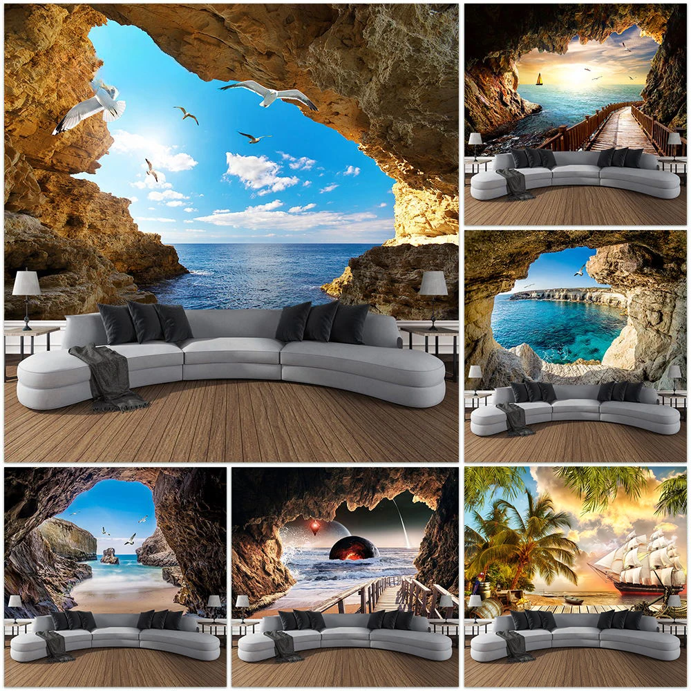 Mountain Cave Landscape Tapest - Home Gym Decor reseña y precio