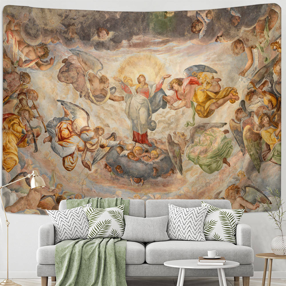 Vintage Angel Tapestry Wall Ha - Home Gym Decor reseña y precio