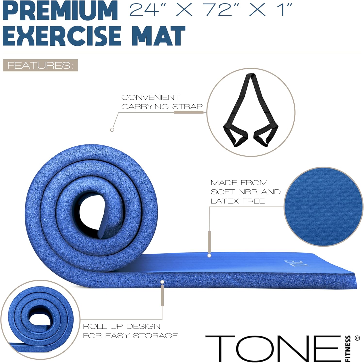 1-Inch Thick Yoga Mat, High-De - Home Gym Yoga Mat reseña y precio